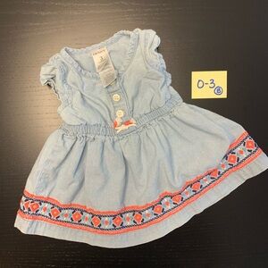 Carter's 3m Jean Style Dress with Pink Trim